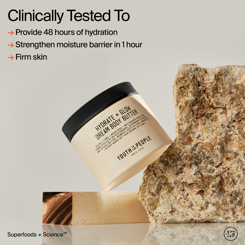 Youth To The People Superberry Hydrate + Glow Dream Body Butter — Niacinamide, Jojoba & Cupuaçu