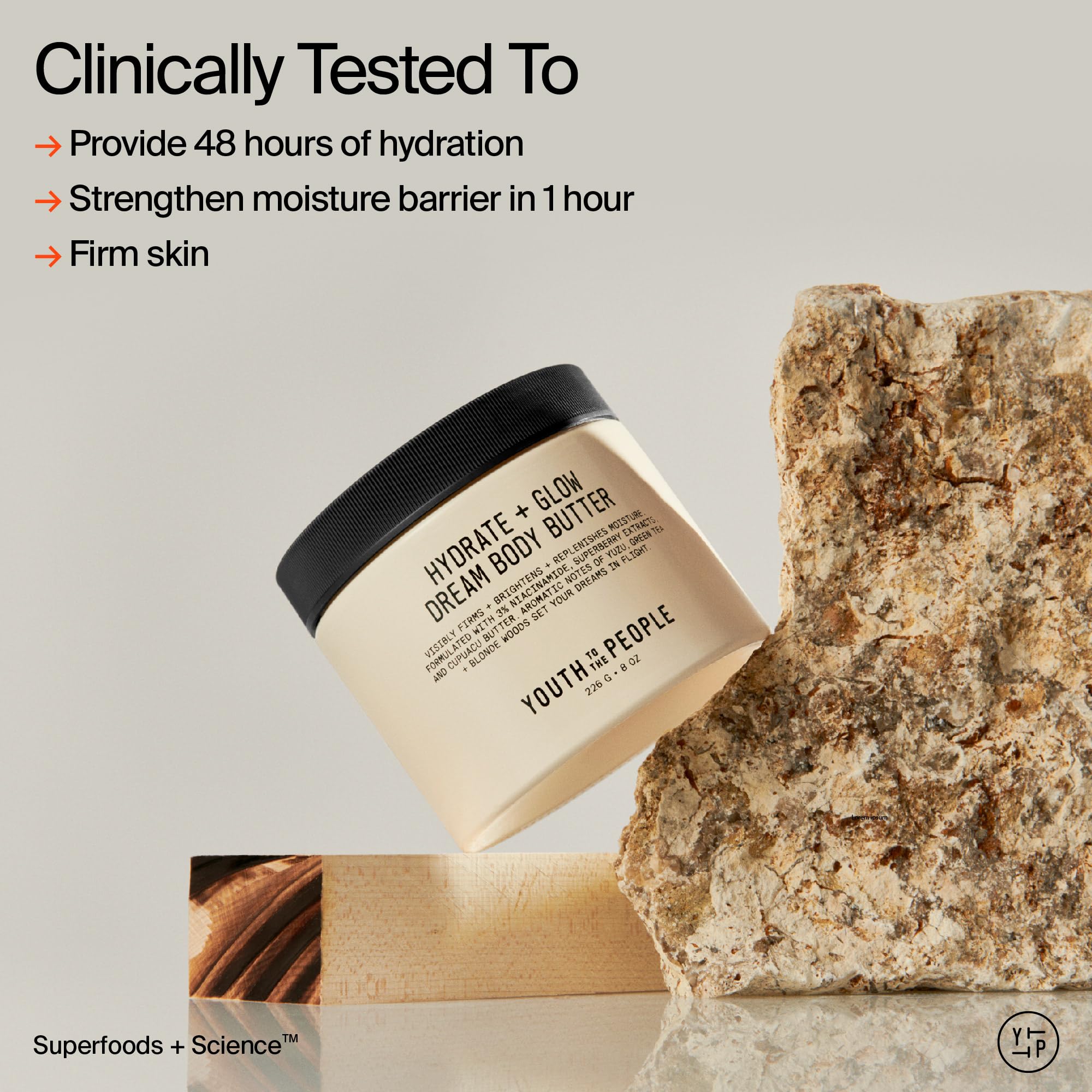 Youth To The People Superberry Hydrate + Glow Dream Body Butter — Niacinamide, Jojoba & Cupuaçu