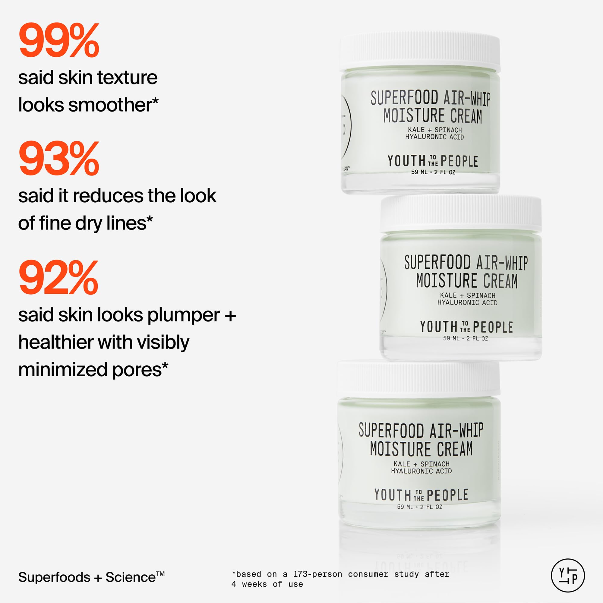 Youth To The People Superfood Air-Whip Moisture Cream Jumbo - Kale + Green Tea Hyaluronic Acid Moisturizer (3.4 fl oz)