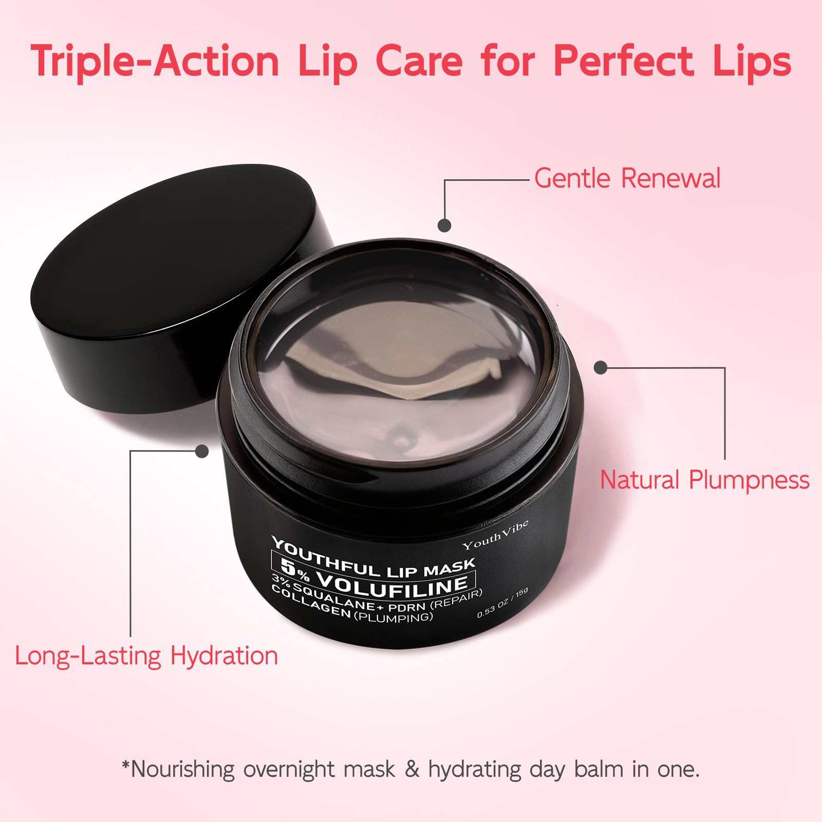YouthVibe Lip Mask Overnight Moisturizing – Hydration, Plumpness & Barrier Support