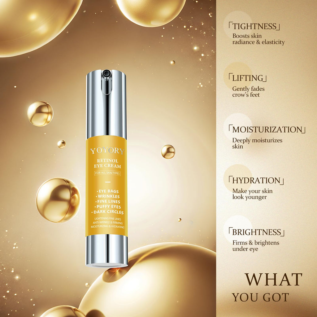 YOYORY Retinol Under Eye Cream – Brighten, De-Puff & Smooth Fine Lines (20ml)