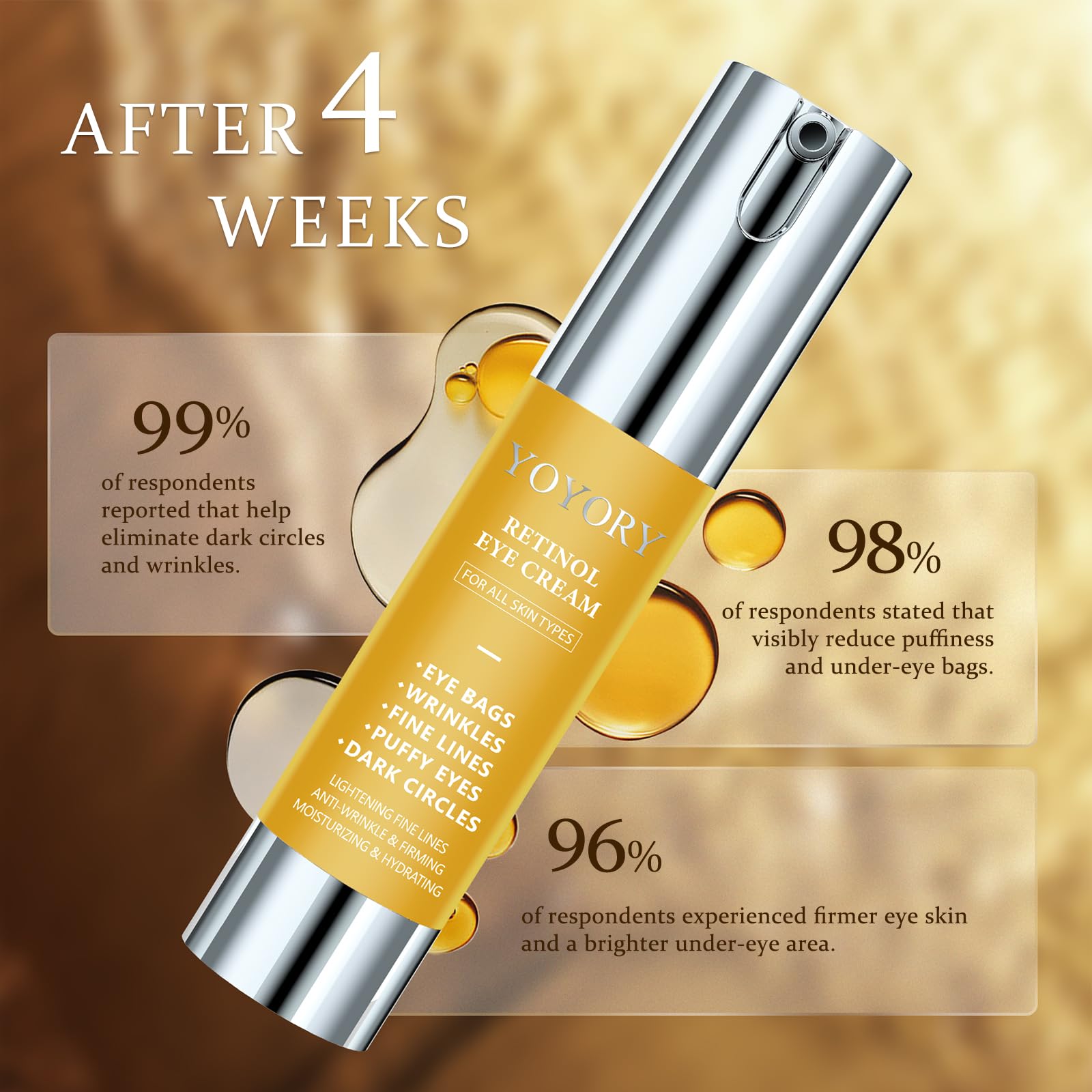 YOYORY Retinol Under Eye Cream – Brighten, De-Puff & Smooth Fine Lines (20ml)