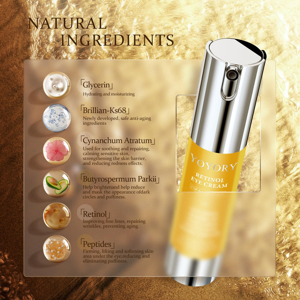 YOYORY Retinol Under Eye Cream – Brighten, De-Puff & Smooth Fine Lines (20ml)
