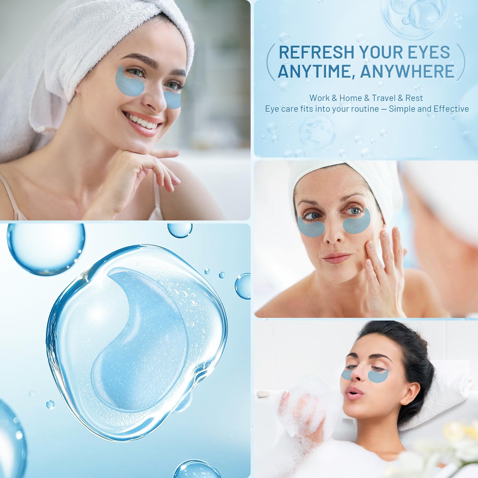 YOYORY Under Eye Patches Masks – Hydrating Hydrogel with Hyaluronic Acid & Peptides
