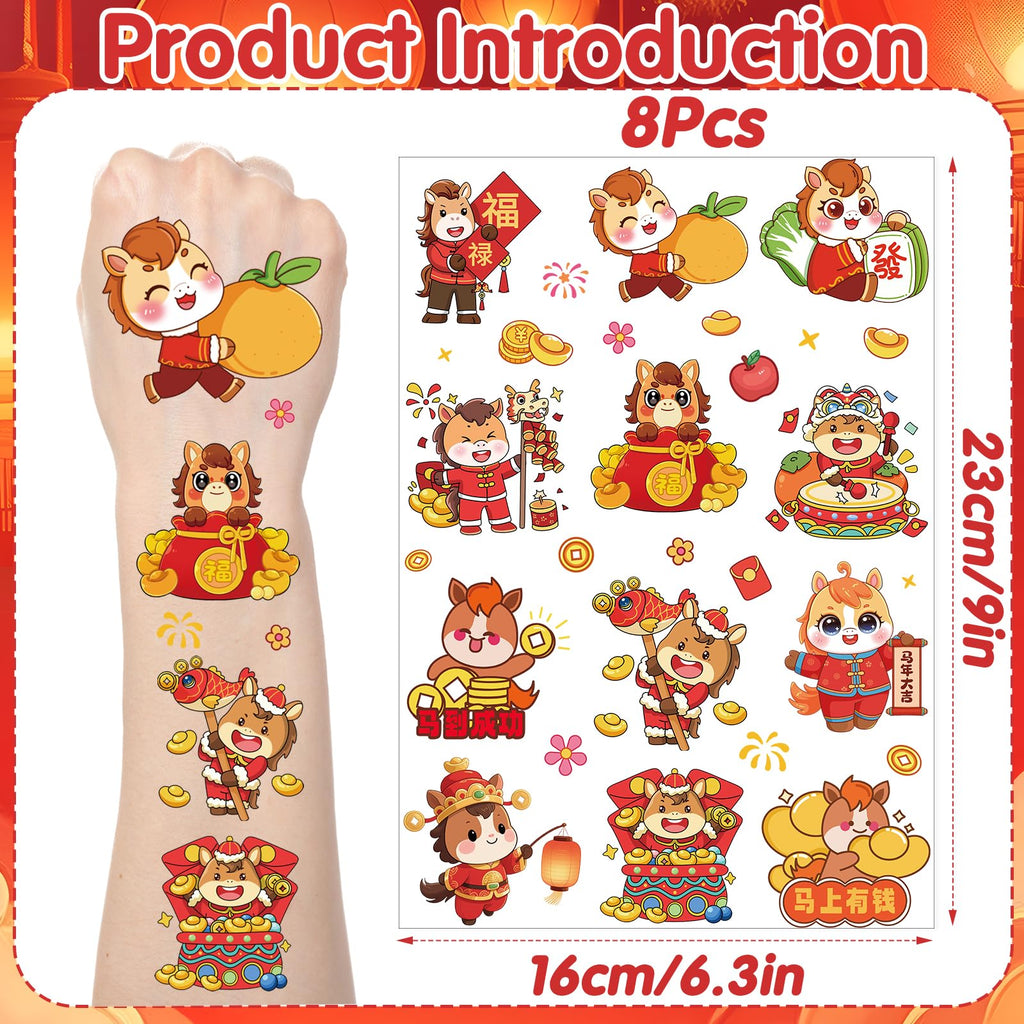 Yoyuspy Chinese New Year Temporary Tattoos – 200+ Horse Designs for Lunar New Year 2026