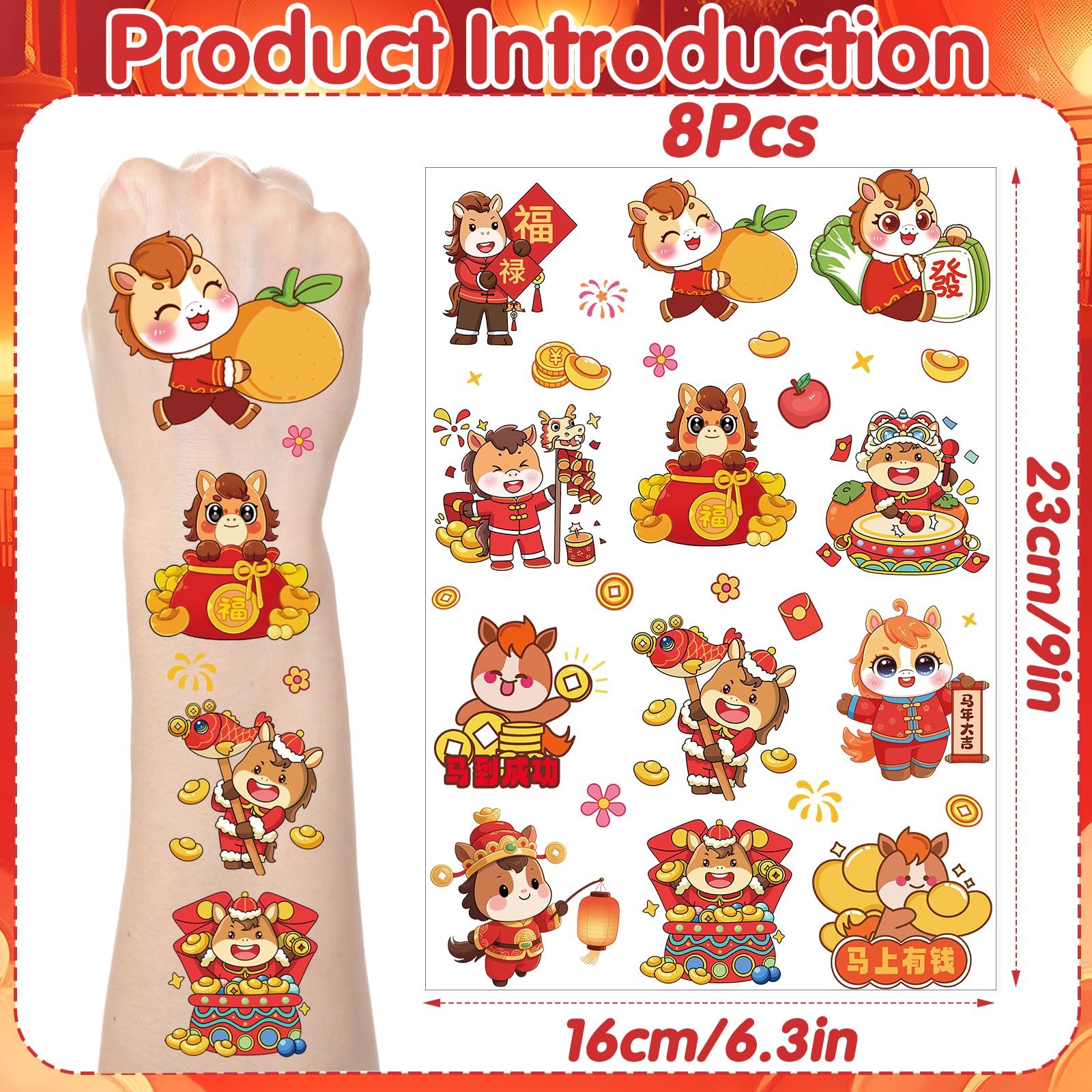 Yoyuspy Chinese New Year Temporary Tattoos – 200+ Horse Designs for Lunar New Year 2026