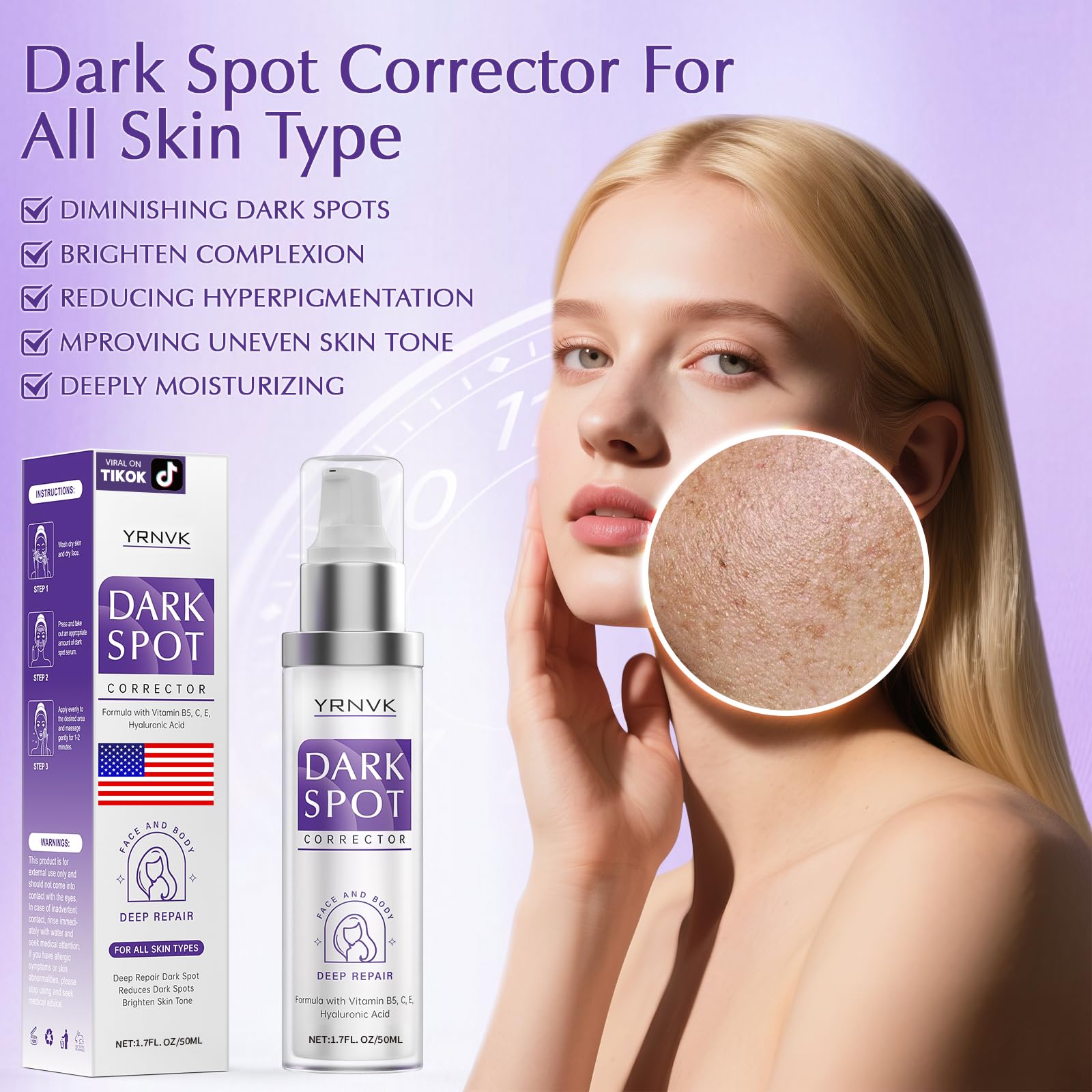 YRNVK Dark Spot Remover – Rapid Tone Repair Retinol Cream with Vitamin C