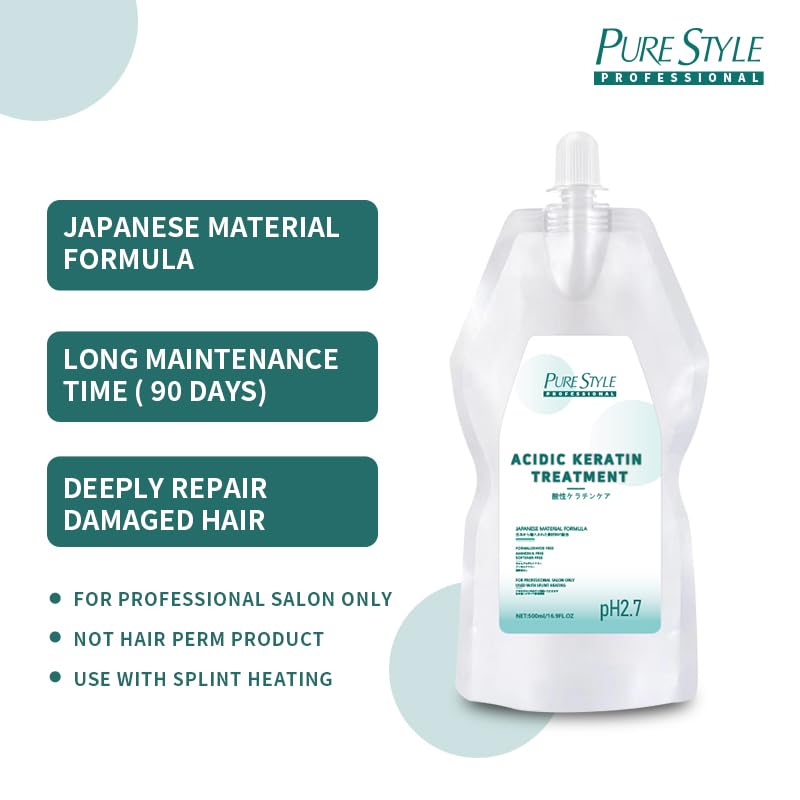 ysnstyle PureStyle 500ml Acid Keratin Treatment – Frizz Control, Deep Repair & DIY Salon-Quality Hair Mask