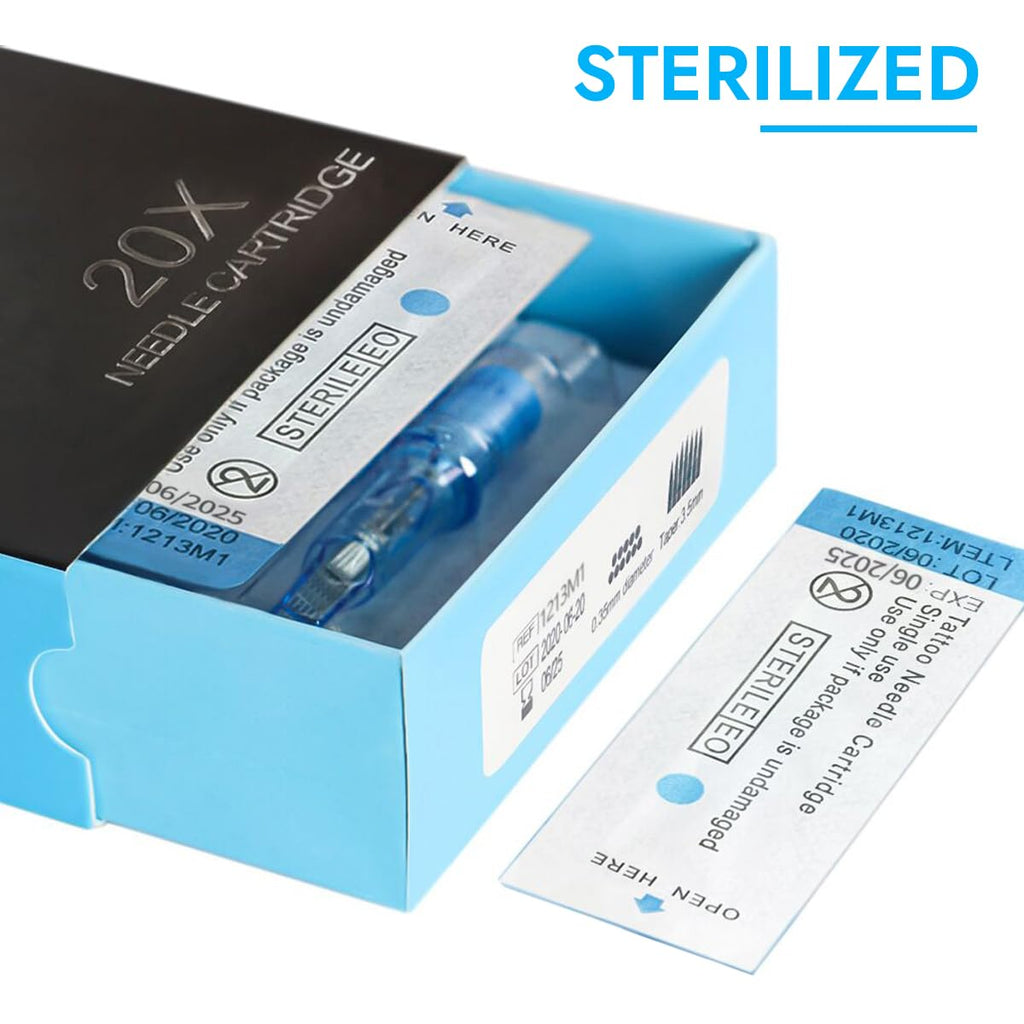 Yuelong Tattoo Cartridges Needles #04 Bugpin 3 Round Liner with Membrane – 20Pcs (0403RLL)