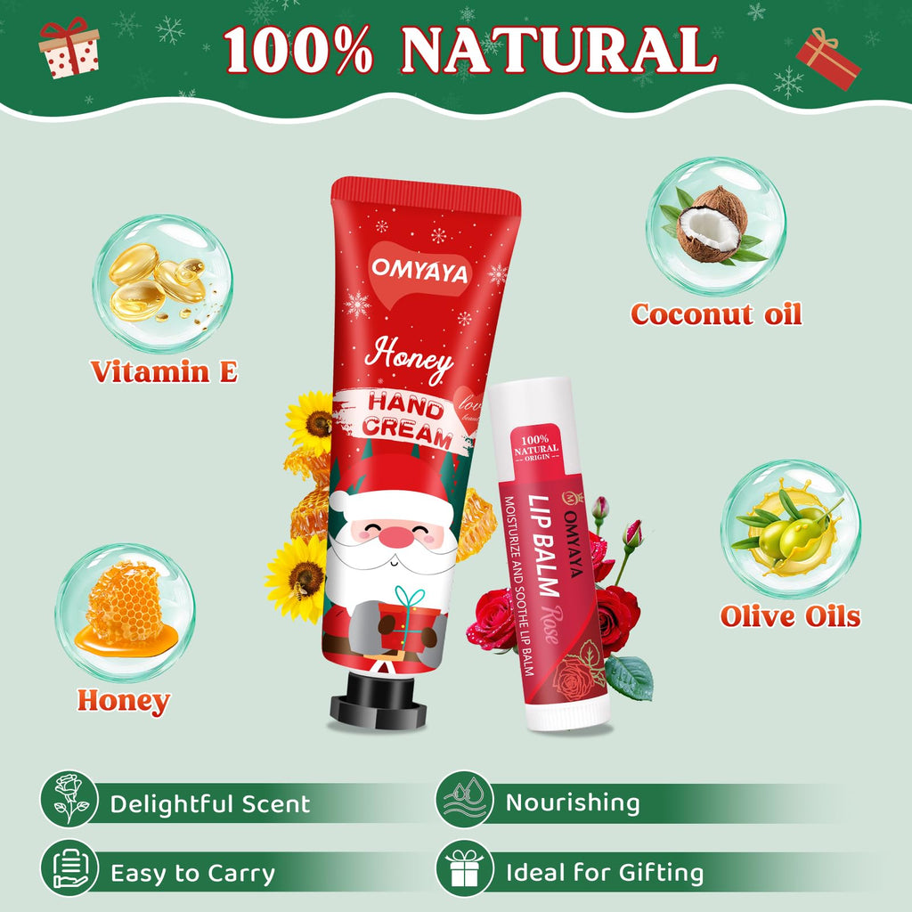 YUEONEWIN 12 Sets Christmas Bulk Gifts for Women – 48 Pcs Hand Cream & Lip Balm Set