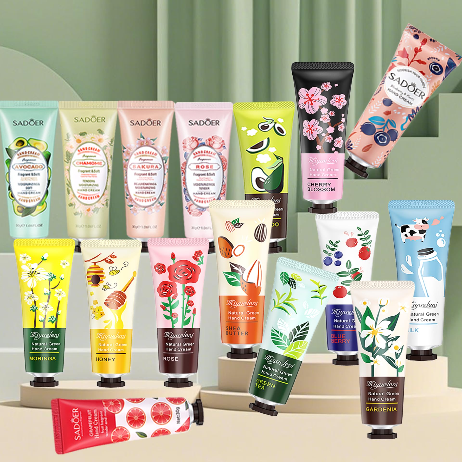 YUEONEWIN Hand Cream Gifts Set – 76-Pack Variety Scents, Travel Minis, Bulk Gifts for Women