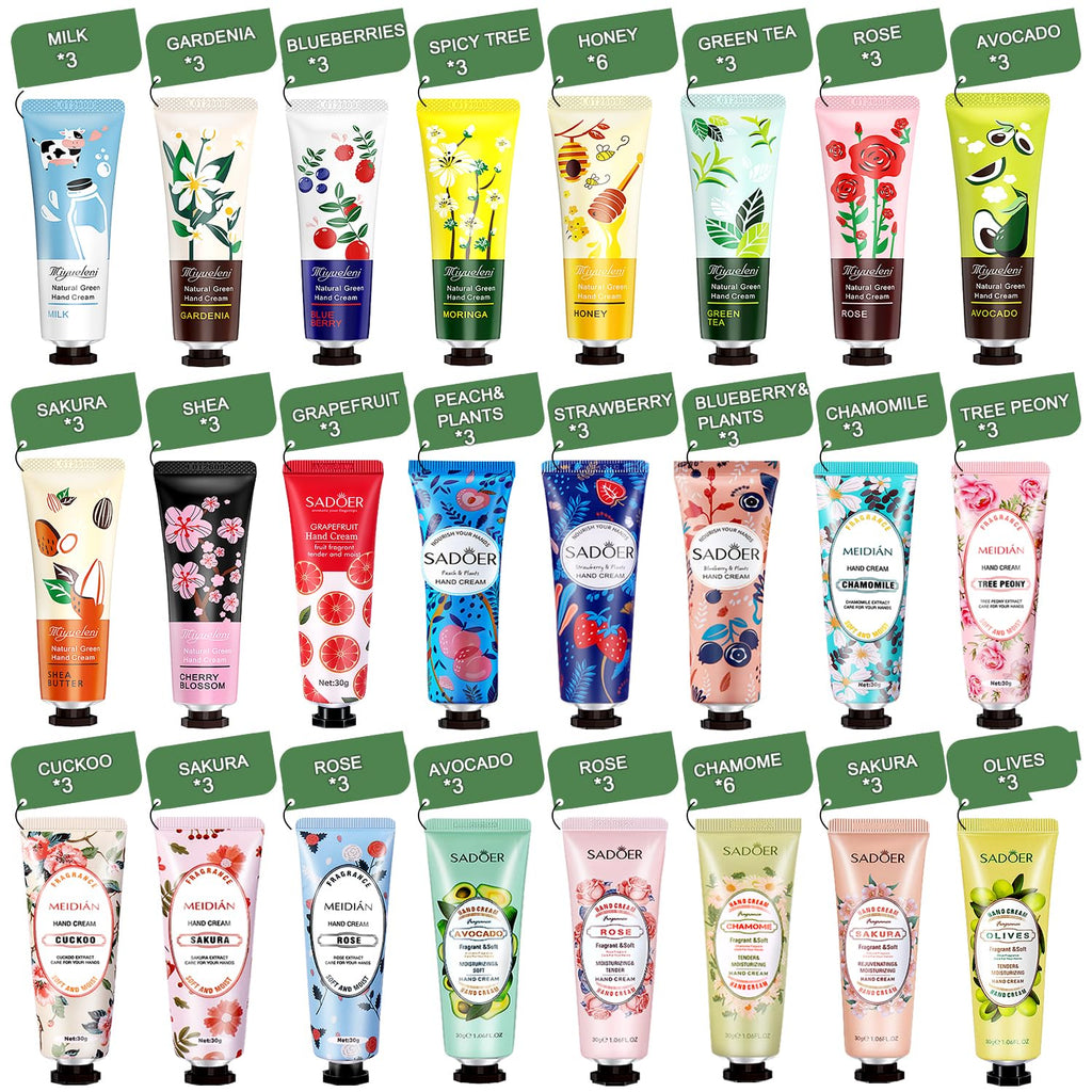 YUEONEWIN Hand Cream Gifts Set – 76-Pack Variety Scents, Travel Minis, Bulk Gifts for Women