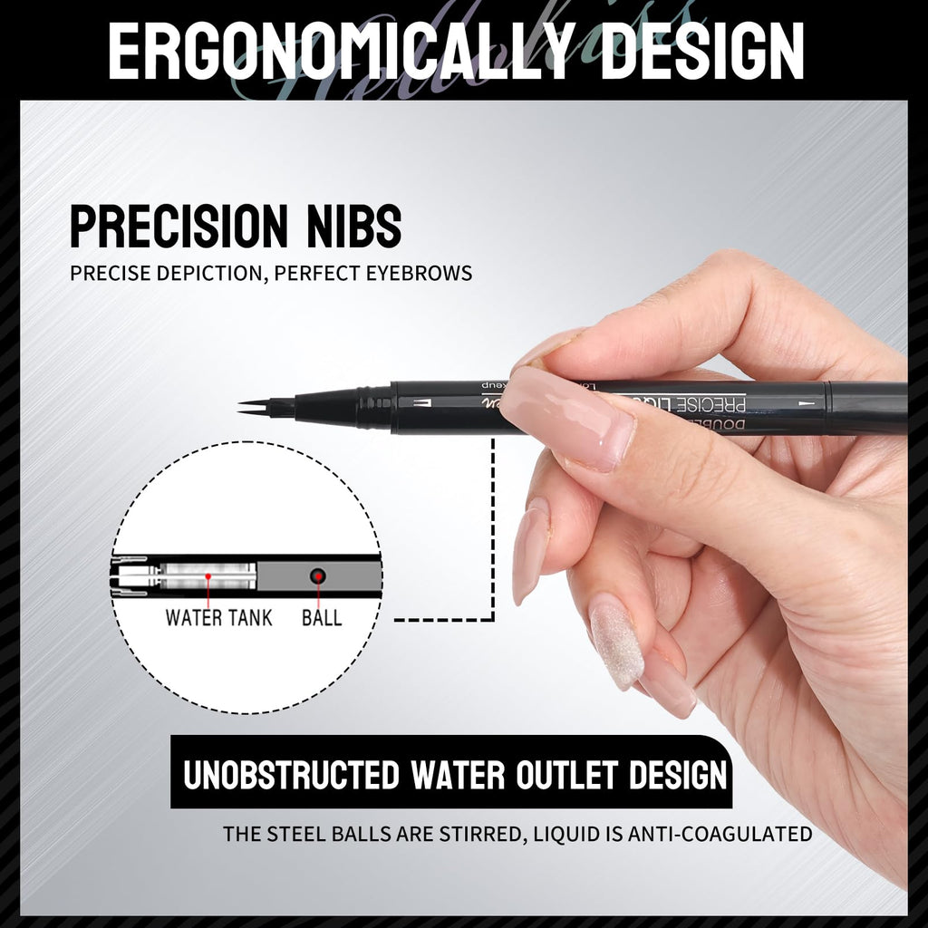 Yulinlon 9708 2-Tip Double-Ended Eyebrow Pen with Brush – Waterproof & Long-Lasting