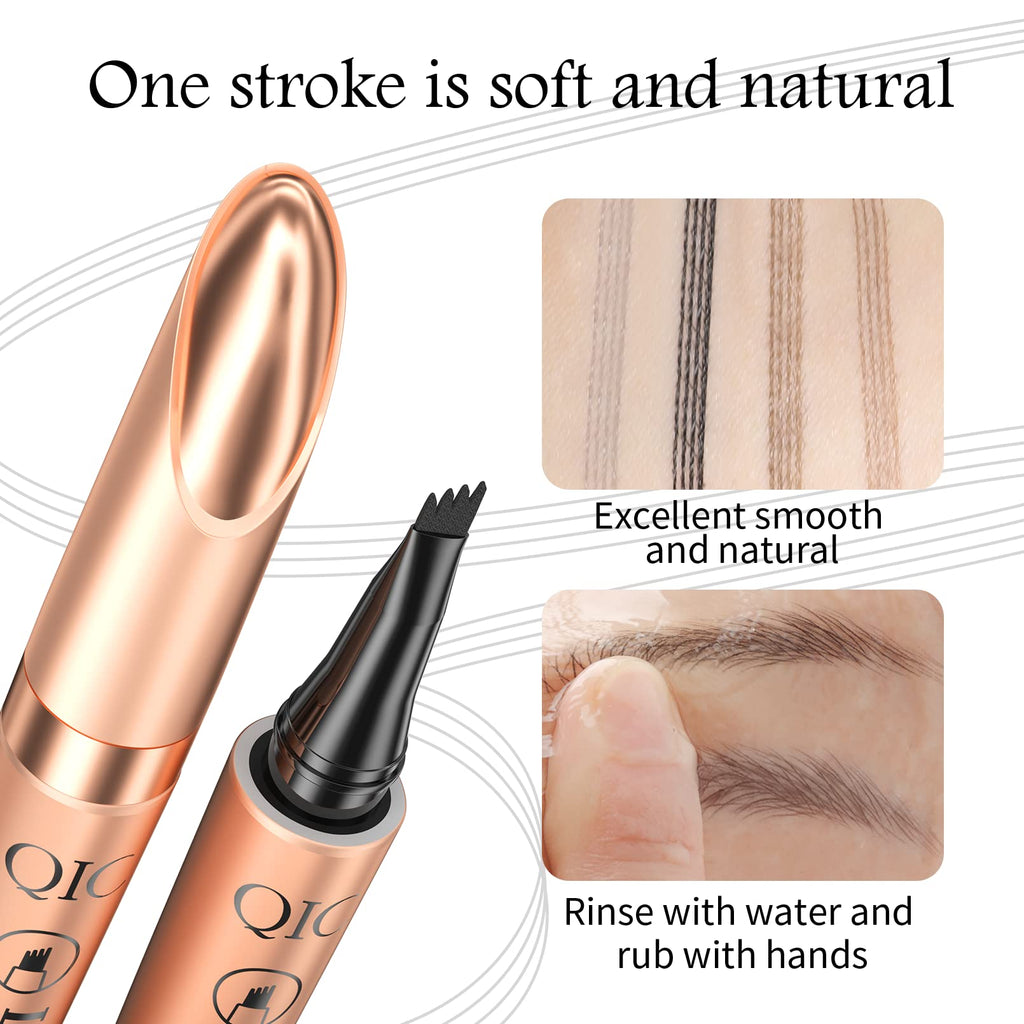 Yulinlon Q706 Eyebrow Pen – 4-Tip Precision, Waterproof & Long-Lasting (Shade 2 Dark Brown)
