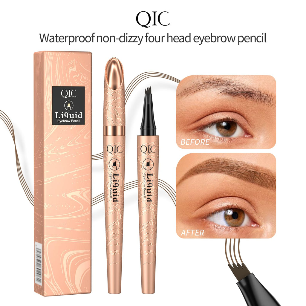Yulinlon Q706 Eyebrow Pen – Quad-Tip, Waterproof, Long-Lasting (Light Brown 1#)