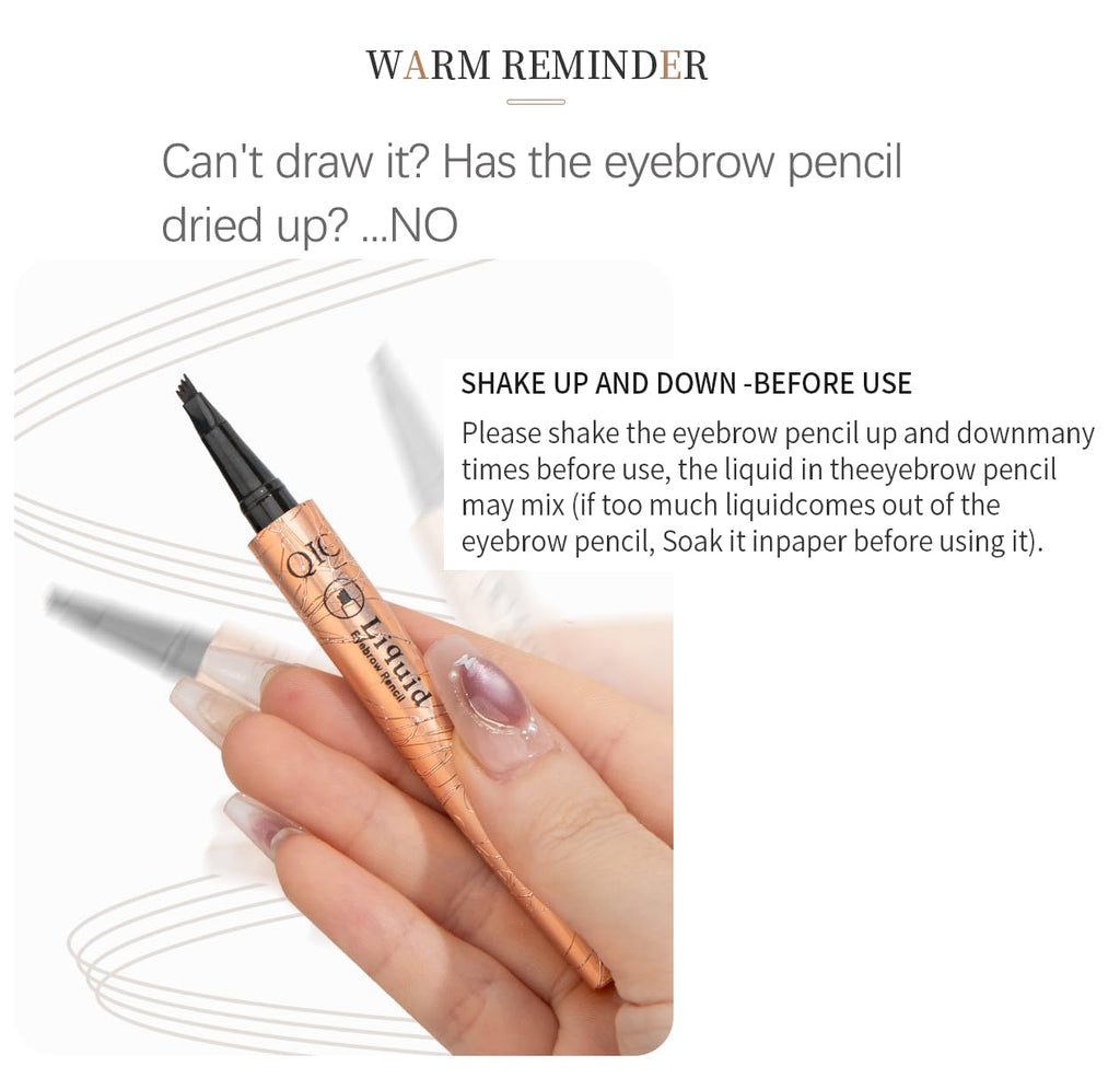 Yulinlon Q706 Eyebrow Pen – Quad-Tip, Waterproof, Long-Lasting (Light Brown 1#)