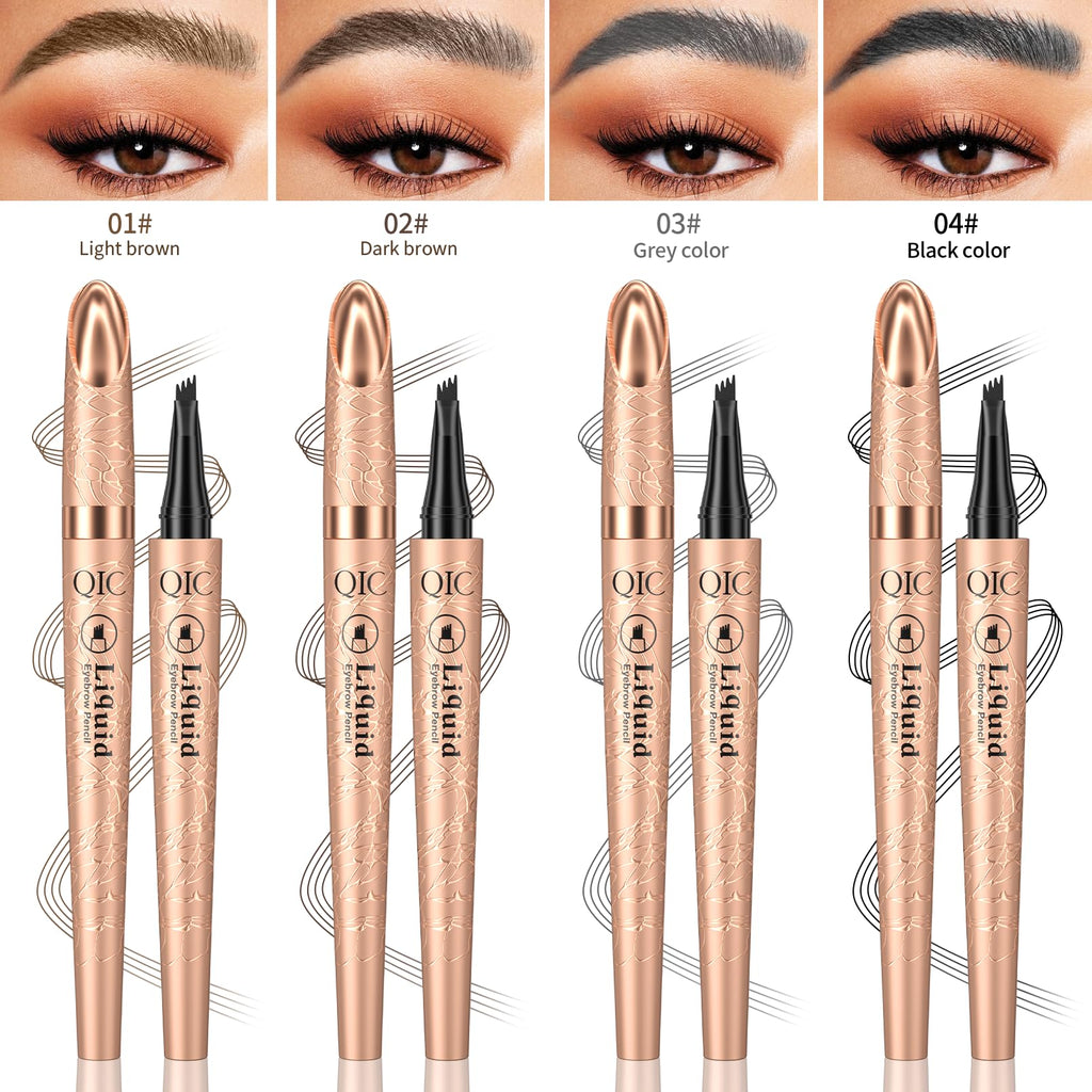 Yulinlon Q706 Eyebrow Pen – Quad-Tip, Waterproof, Long-Lasting (Light Brown 1#)