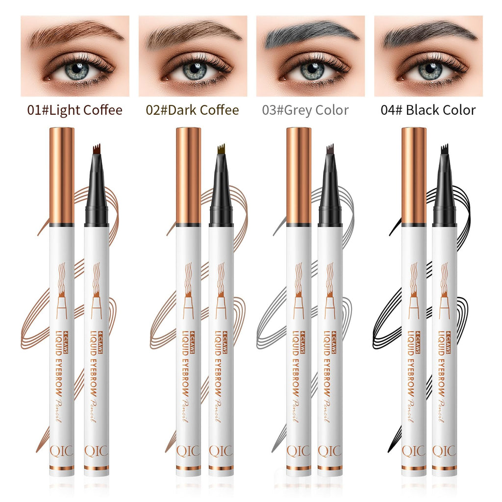 Yulinlon Q707 4-Tipped Precise Brow Pen – Waterproof, Long-Lasting Natural Brows