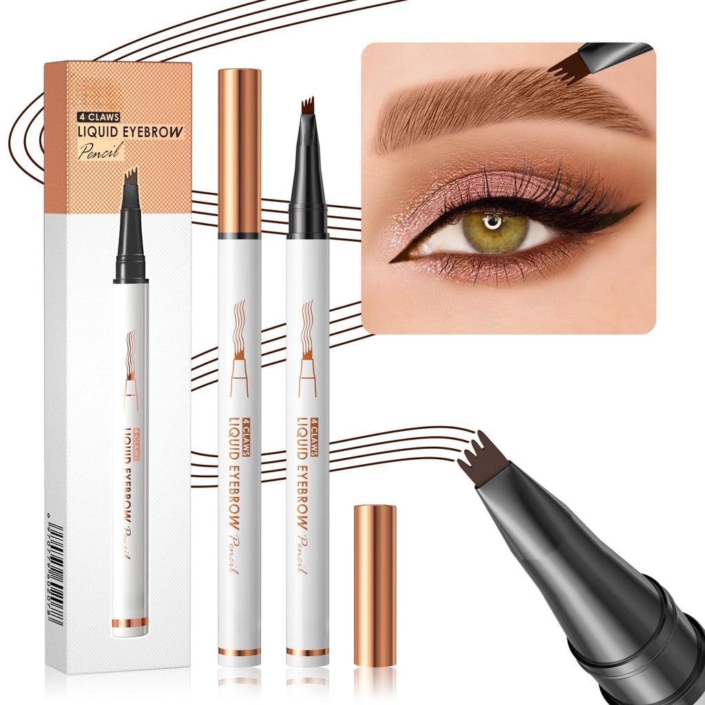 Yulinlon Q707 4-Tipped Precise Brow Pen – Waterproof, Long-Lasting Natural Brows