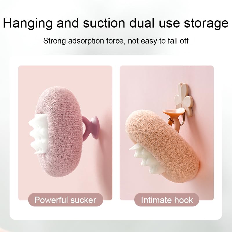 YUMMIS Super Soft Sunflower Suction Cup Bath Ball - New Upgraded 2-in-1 Exfoliating Sponge