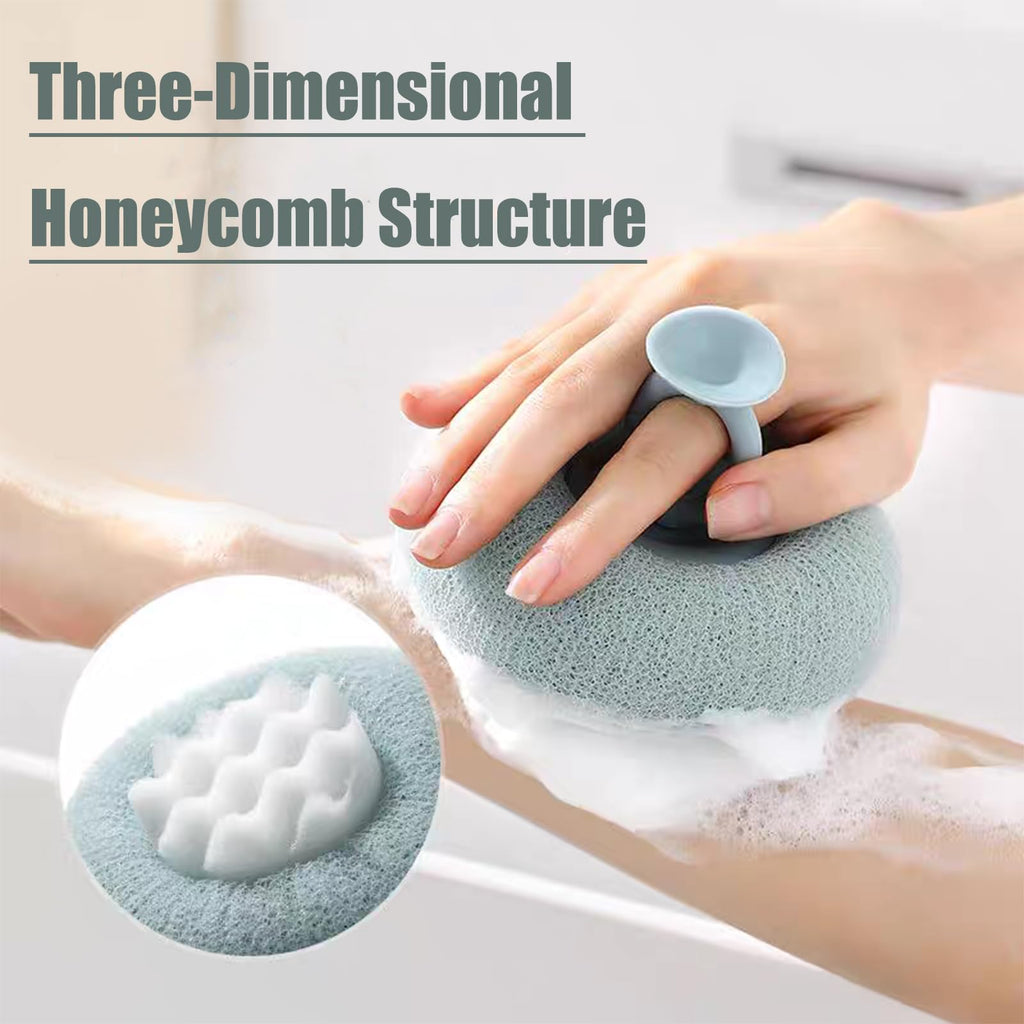 YUMMIS Super Soft Sunflower Suction Cup Bath Ball - New Upgraded 2-in-1 Exfoliating Sponge