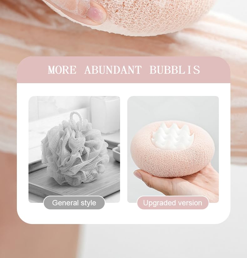 YUMMIS Super Soft Sunflower Suction Cup Bath Ball - New Upgraded 2-in-1 Exfoliating Sponge