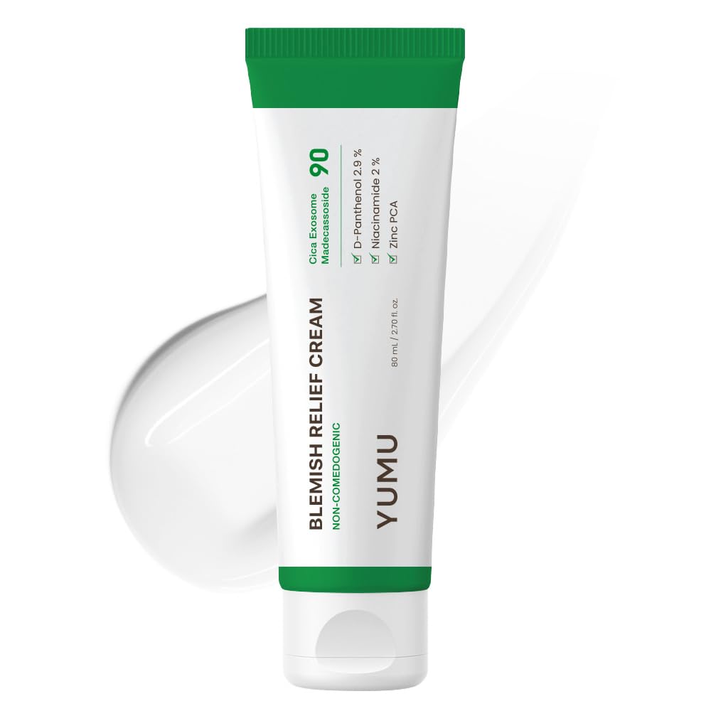 YUMU Cica Exosome Zinc Blemish Relief Cream – Lightweight Moisturizer for Sensitive, Acne-Prone Skin