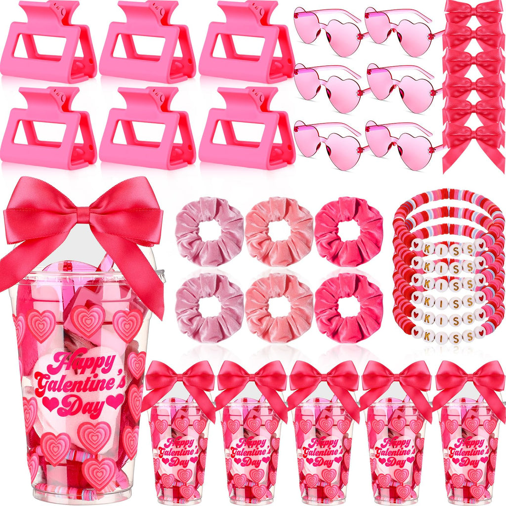 Yungyan 48 Pcs Galentine's Day Gift Set | Pink Party Kit for Besties