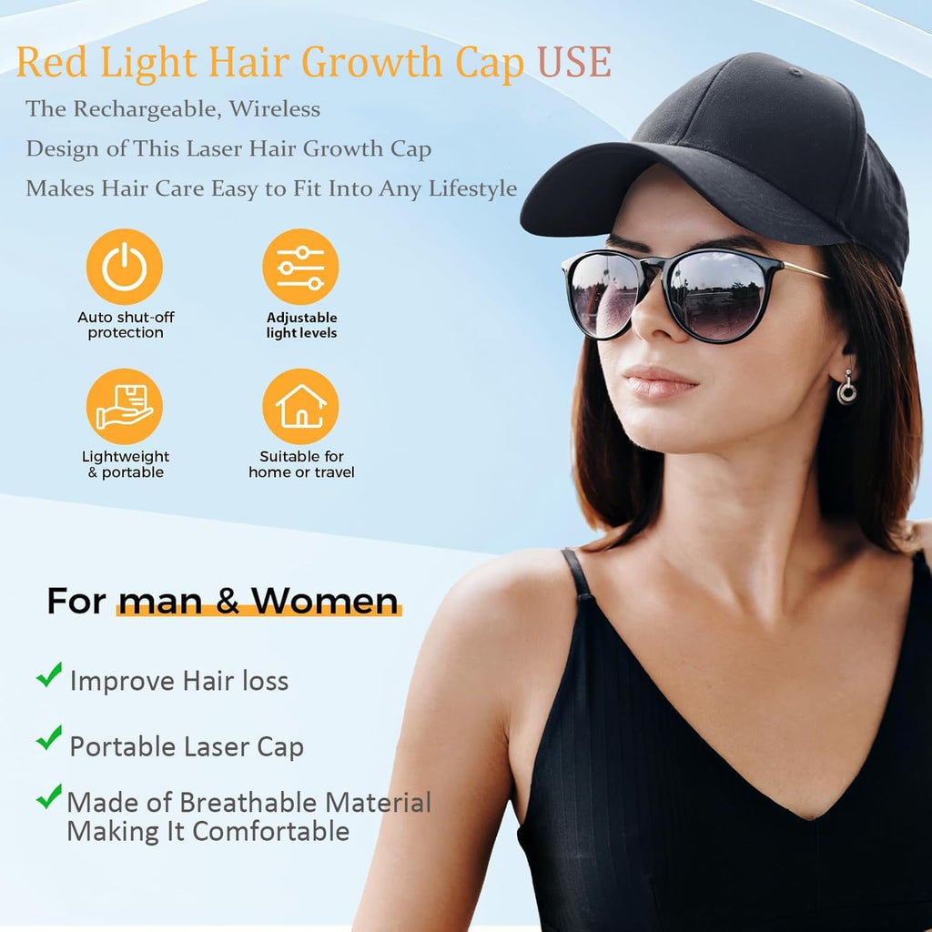 Yuxian Red Light Hair Growth Cap – Portable 660nm LED Hair Care Cap