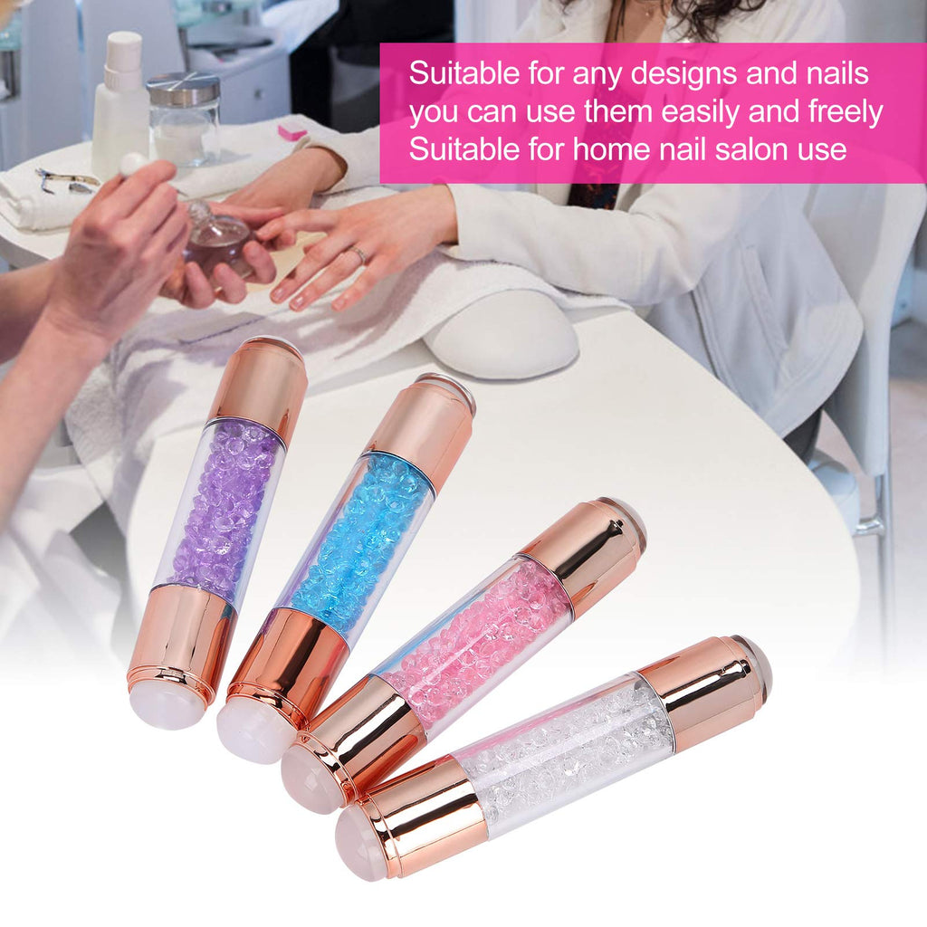 YUYTE 4Sets Dual Ended Nail Stamper Kit – Silicone Stamp Pens & Nail Seal Plates for DIY Nail Art