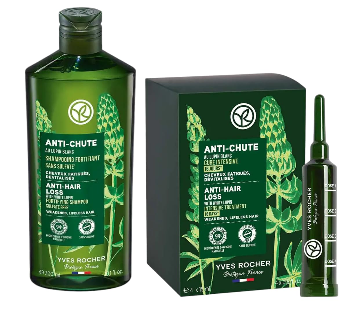Yves Rocher Botanical Intensive Hair Roots Treatment Set – 2x200ml + 4x15ml