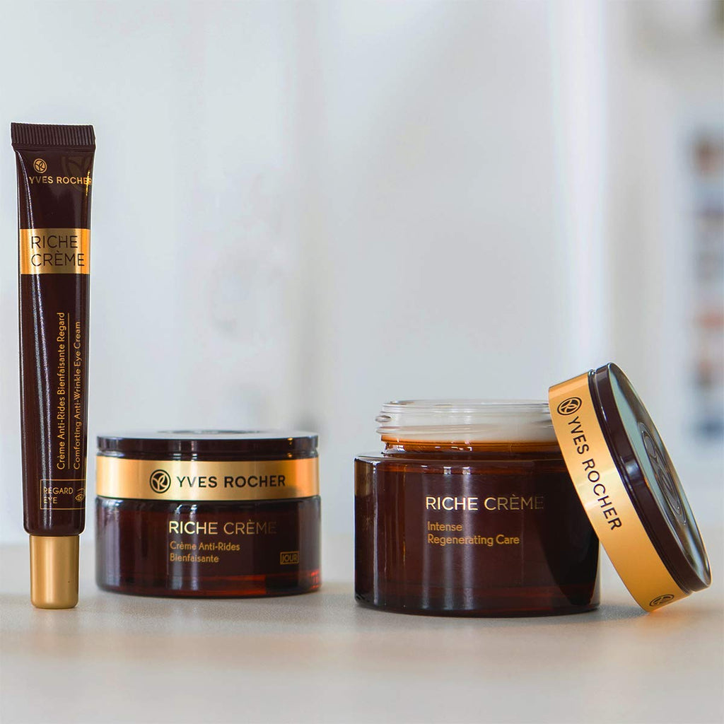 Yves Rocher Eye Cream Riche Crème – Comforting Anti-Wrinkle for Mature & Dry Skin, 14 ml