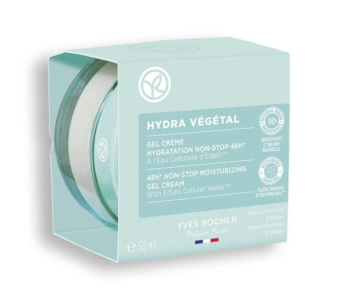 Yves Rocher Hydra Vegetal 48h Non-Stop Gel Cream 50 ml – Lightweight Hydration