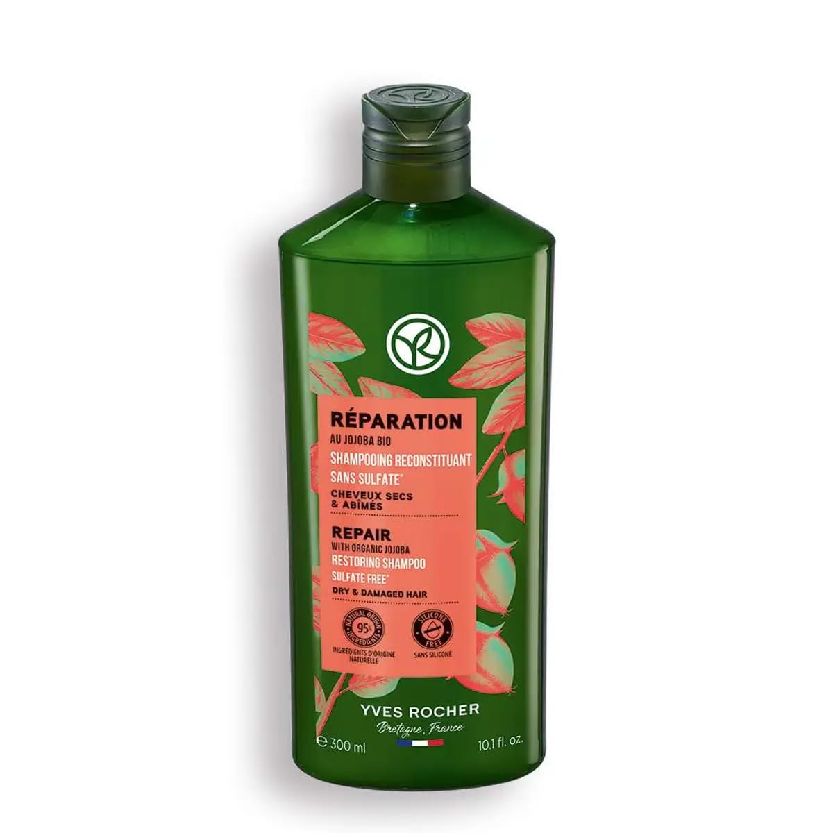 Yves Rocher Nourishing & Restoring Shampoo with Jojoba Oil – Deep Hydration, Silicone-Free (300 ml)