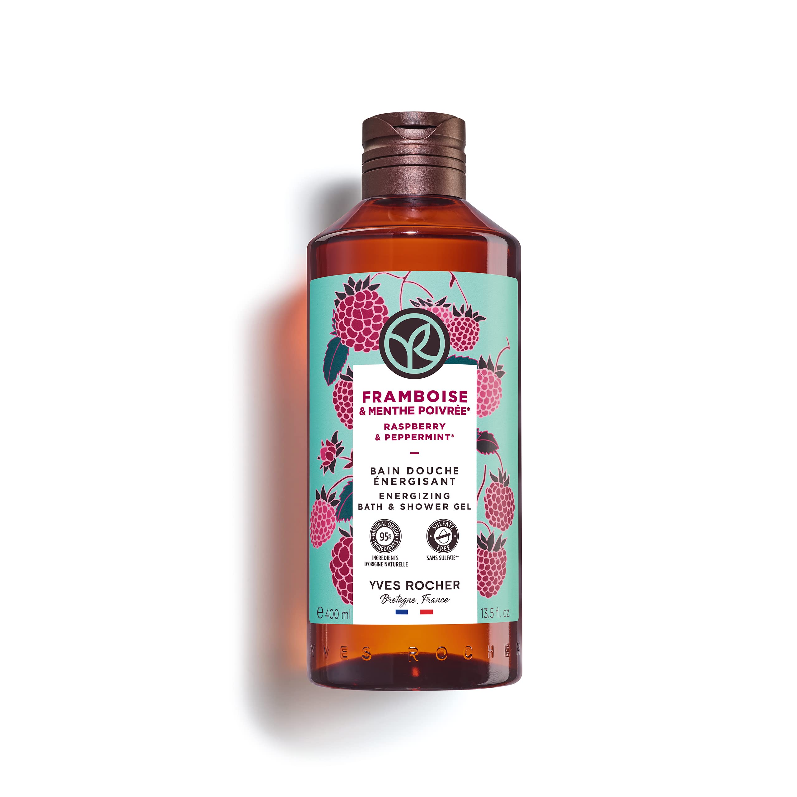 Yves Rocher Raspberry & Peppermint Energizing Bath & Shower Gel – 400 ml