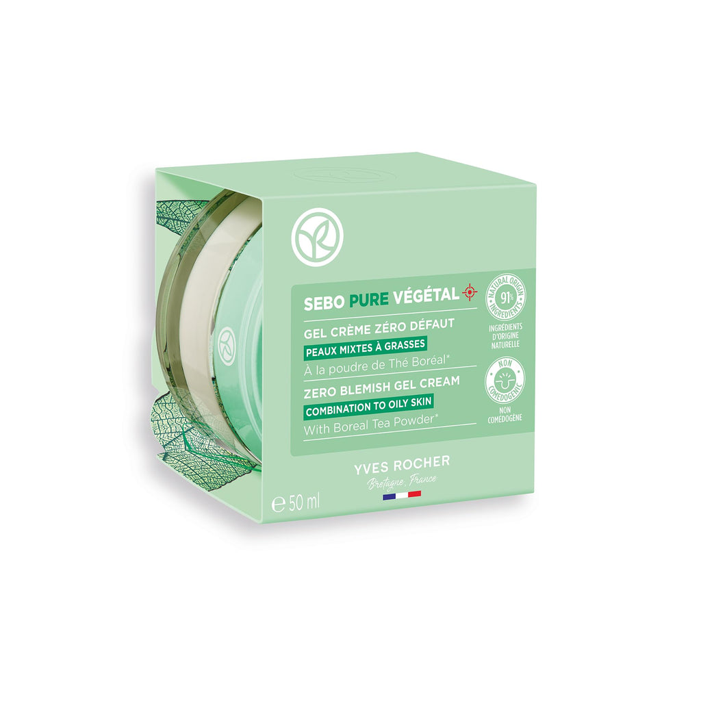 Yves Rocher Sebo Pure Gel Cream – Boreal Tea for Combination & Oily Skin, 50 ml
