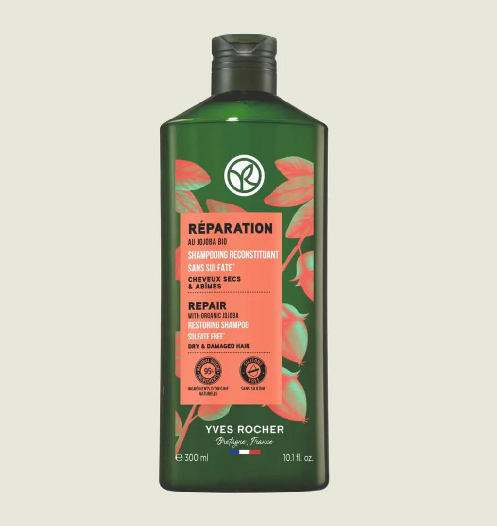 Yves Rocher Nourishing & Restoring Shampoo with Jojoba Oil – Deep Hydration, Silicone-Free (300 ml)