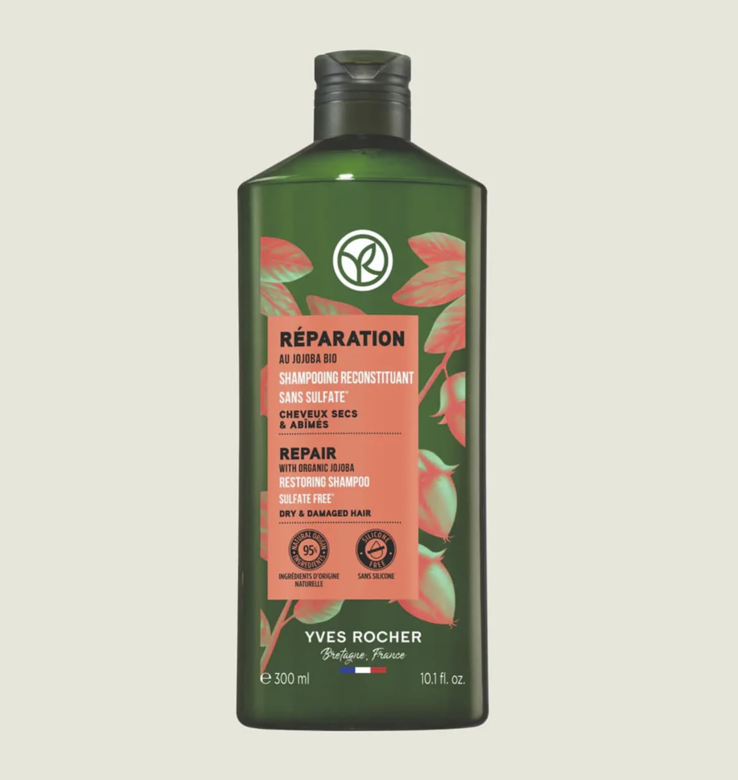 Yves Rocher Nourishing & Restoring Shampoo with Jojoba Oil – Deep Hydration, Silicone-Free (300 ml)
