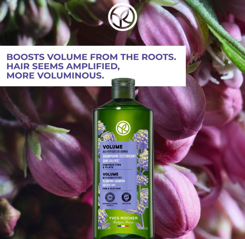 Yves Rocher Volume Plumping Shampoo with Quinoa Extract – Visible Root Lift After 3 Uses | 300 ml