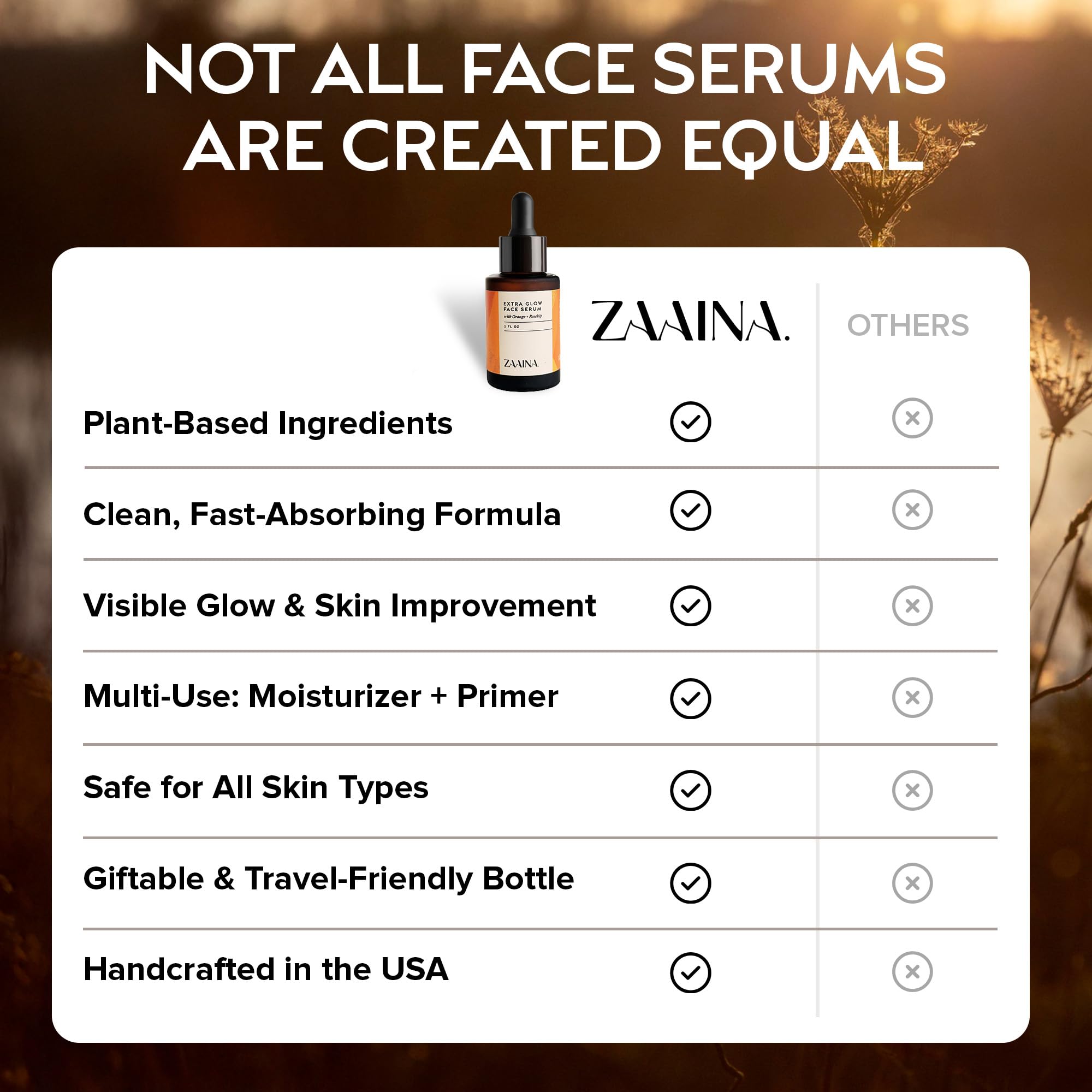 ZAAINA Extra Glow Face Serum – Natural Hydrating Glow Oil for All Skin Types