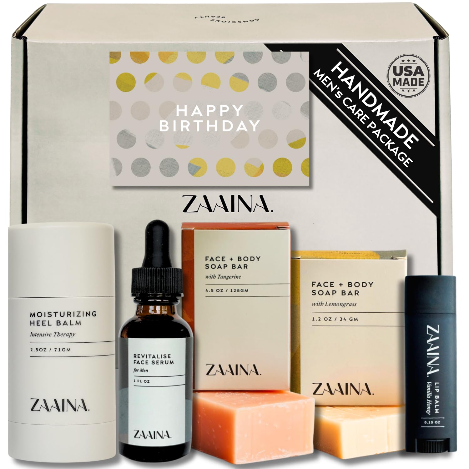 ZAAINA Men's Birthday Care Package with Card | Luxury Gift Set