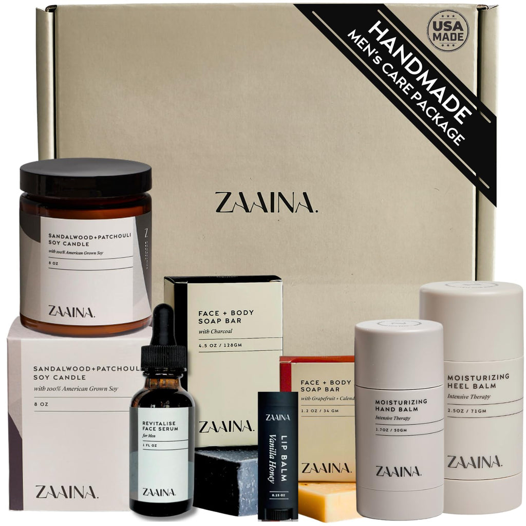 ZAAINA Men's Care Package - Luxury Natural Grooming Gift Set for Him