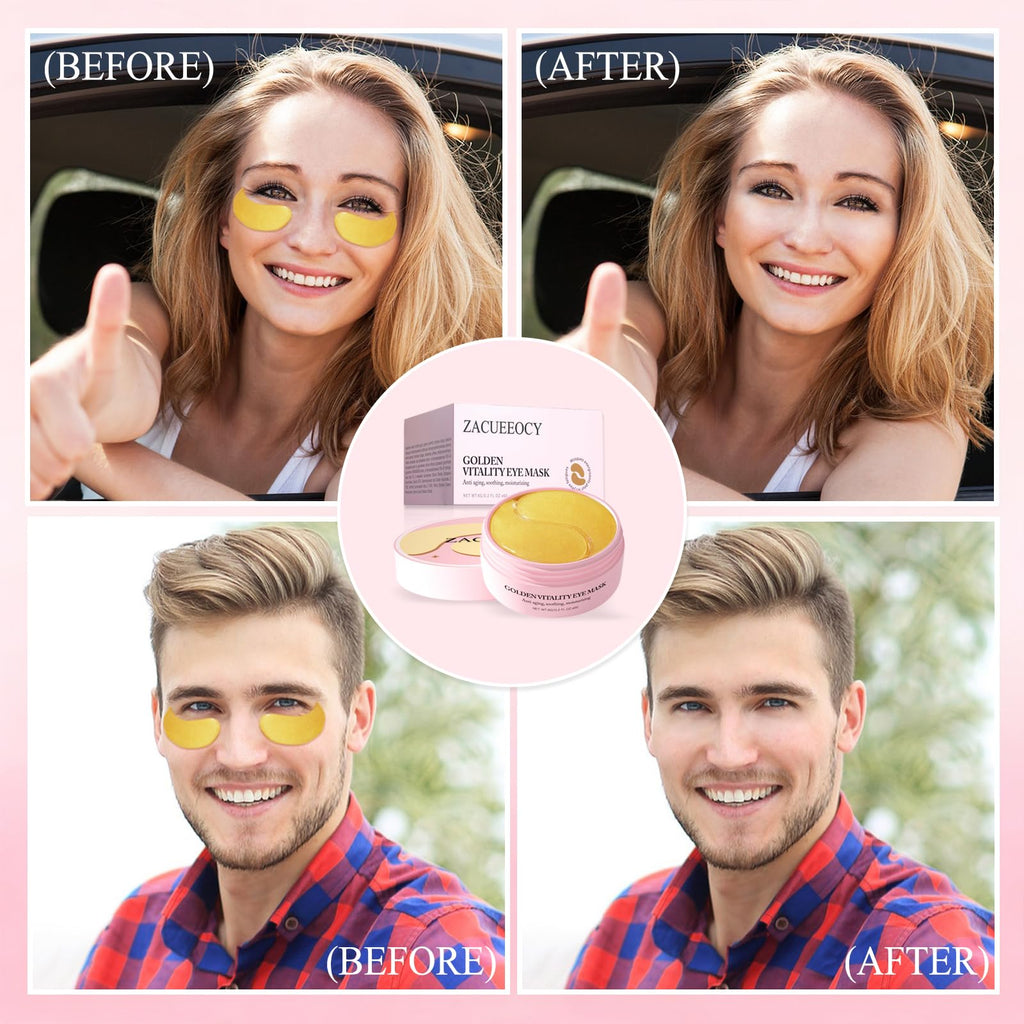 ZACUEEOCY Under Eye Mask | Peptide Collagen Hydrogel Patches for Puffy Eyes & Dark Circles | 60 Patches