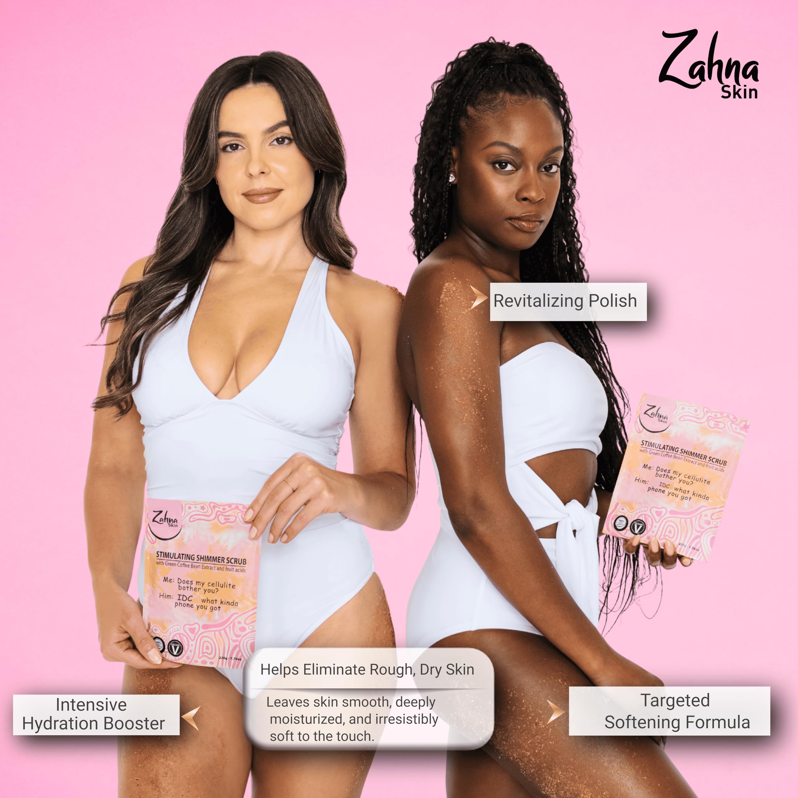 Zahna Skin Pink Himalayan Exfoliating Body Scrub – 100% Natural & Vegan for Women