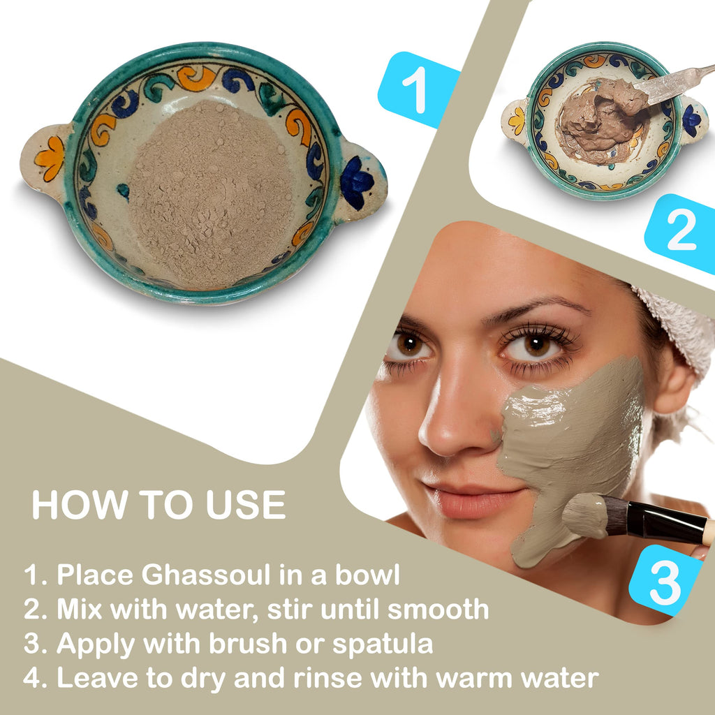 Zakia's Morocco Rhassoul Clay Mask - Organic Facial & Body Clay 1 lb