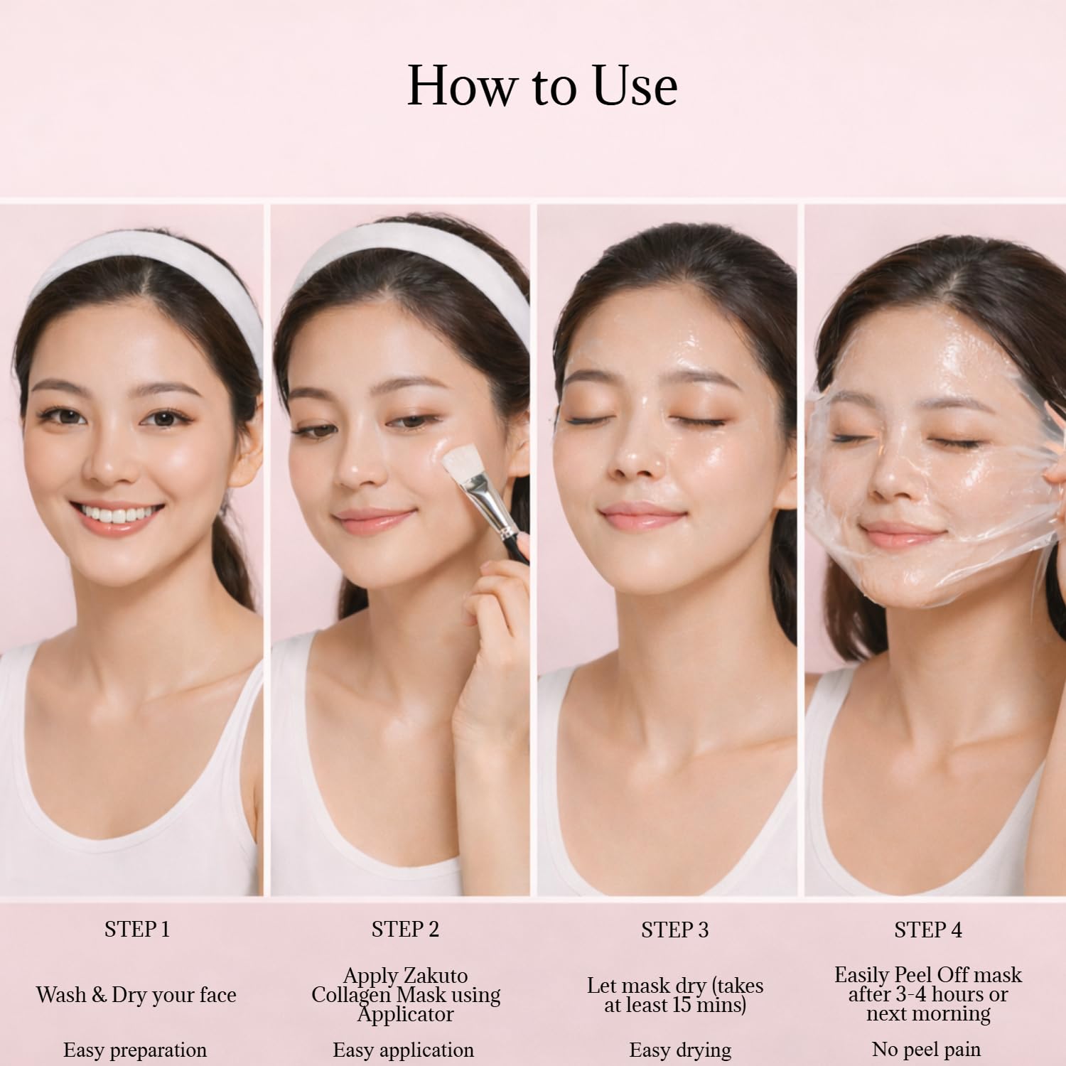 ZAKUTO Korean Formula Collagen Wrapping Mask – Overnight Peel-Off Hydration for Glass Skin