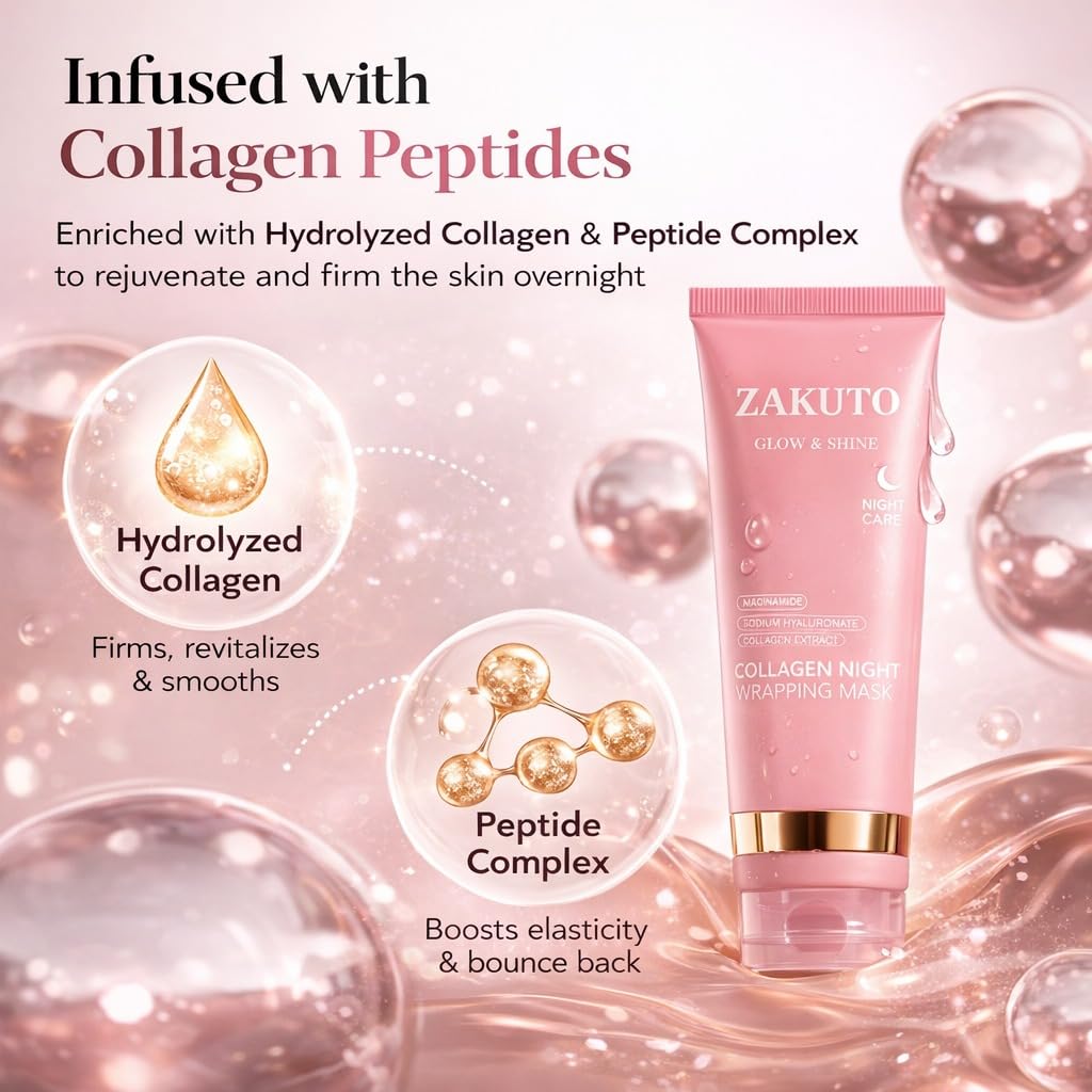 ZAKUTO Korean Formula Collagen Wrapping Mask – Overnight Peel-Off Hydration for Glass Skin
