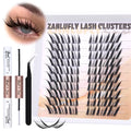 zanlufly Lash Clusters Kit Fox Eye Manga Lash Extensions Kit DIY Eyelashes