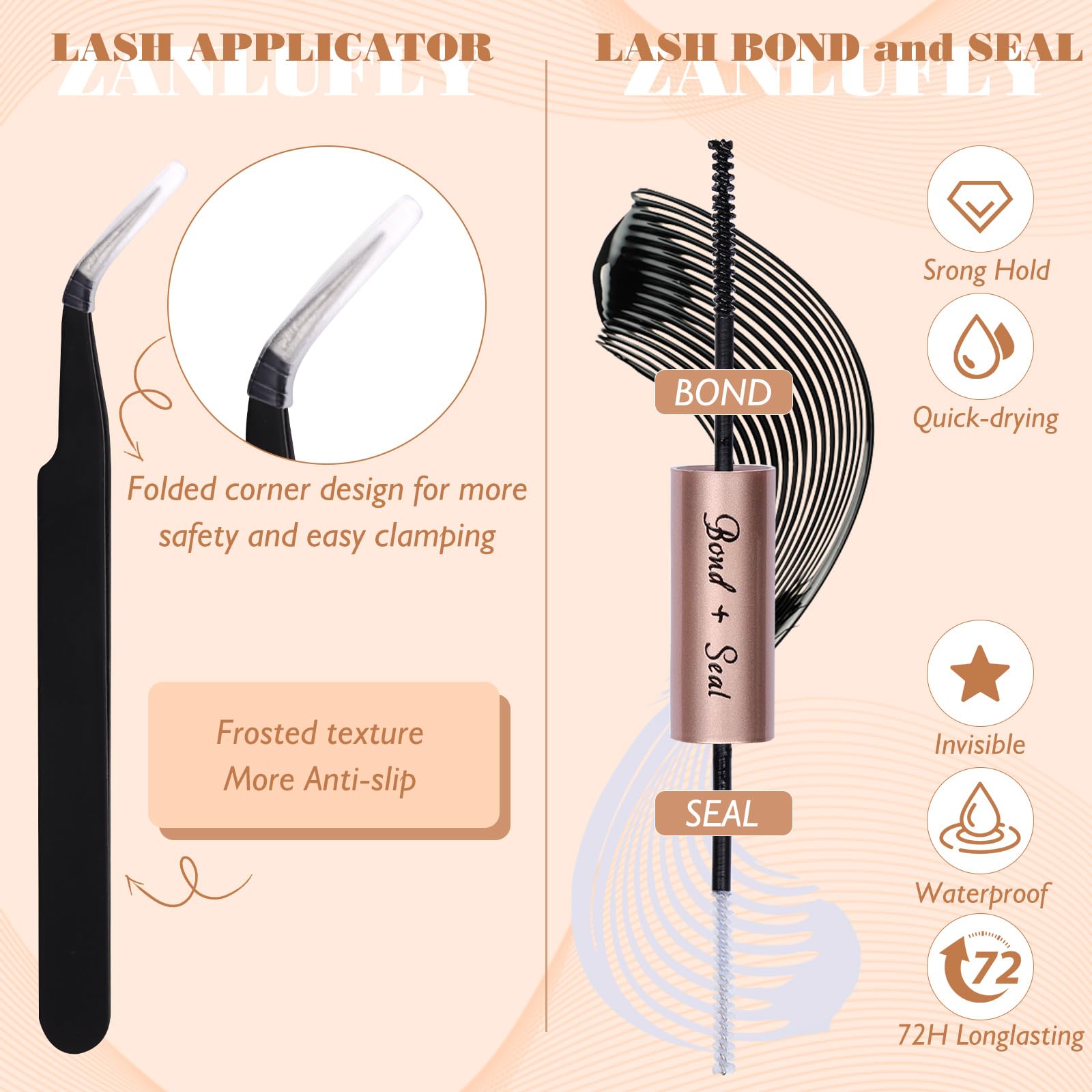 zanlufly Lash Clusters Kit Fox Eye Manga Lash Extensions Kit DIY Eyelashes