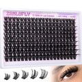 Zanlufly Lash Clusters Wispy Eyelash Extensions 200PCS DIY D-Curl 10-18mm
